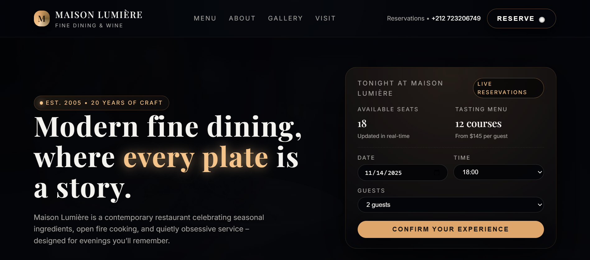 GourmetPlace — Restaurant Website